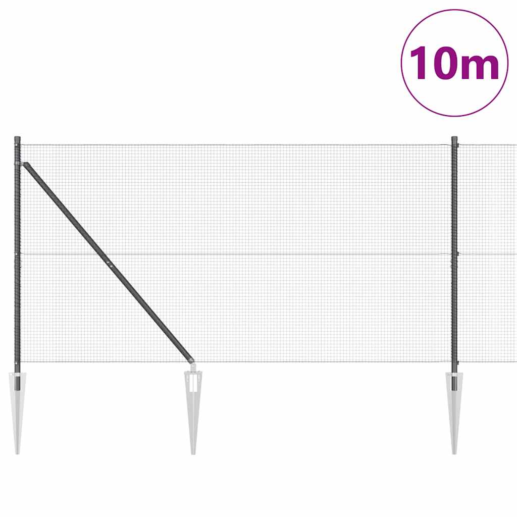 Vidaxl Zaunpfahl grau 10 x 1,2 m (16 x 16 mm Maschenweite)