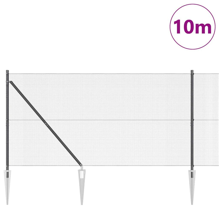 Vidaxl Zaunpfahl grau 10 x 1,4 m (12 x 12 mm Maschenweite)
