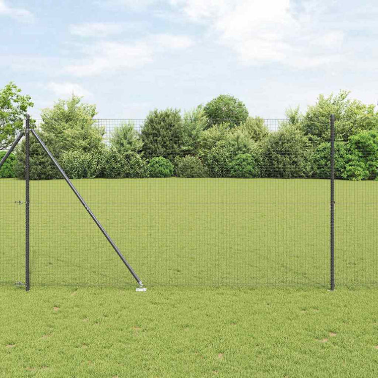 Vidaxl Zaunpfosten grau 10 x 1,5 m (25 x 25 mm Maschenweite) Stahl