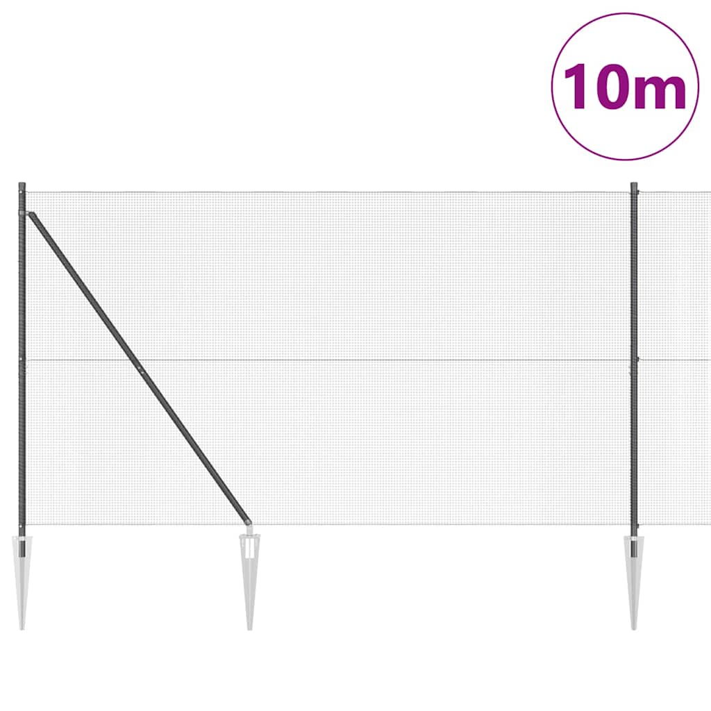 Vidaxl Zaunpfahl grau 10 x 1,6 m (12 x 12 mm Maschenweite)