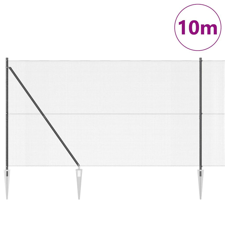 Vidaxl Zaunpfahl grau 10 x 1,6 m (12 x 12 mm Maschenweite)
