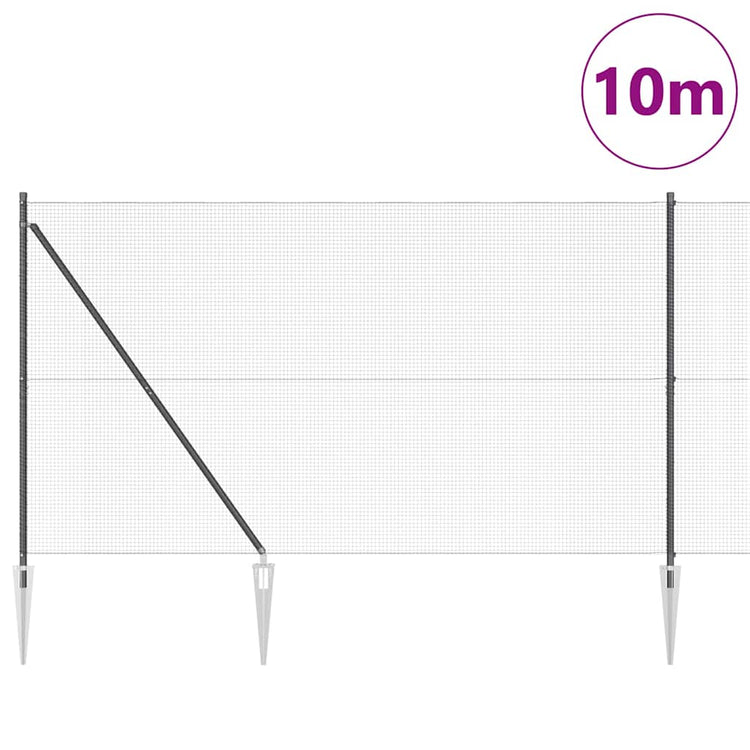 Vidaxl Zaunpfahl grau 10 x 1,6 m (16 x 16 mm Maschenweite)