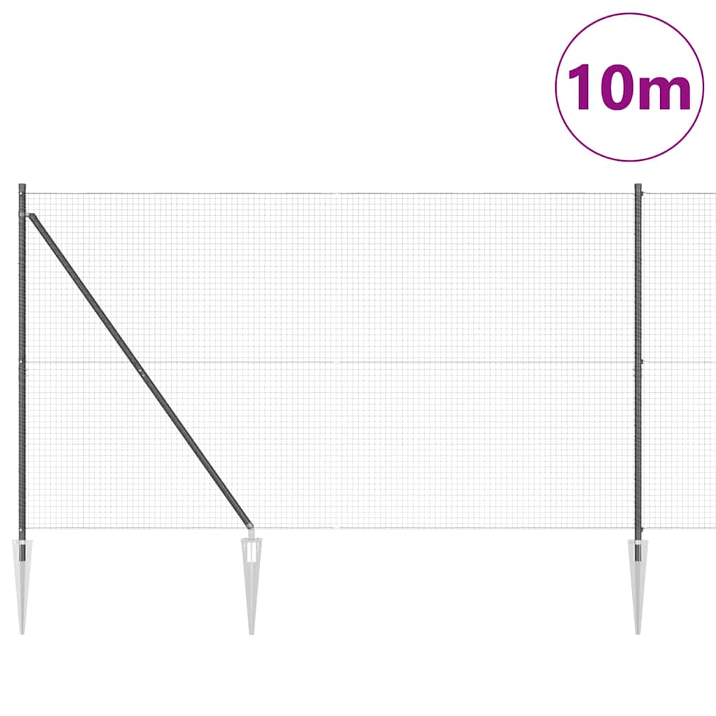 Vidaxl Zaunpfahl grau 10 x 1,6 m (25 x 25 mm Maschenweite)