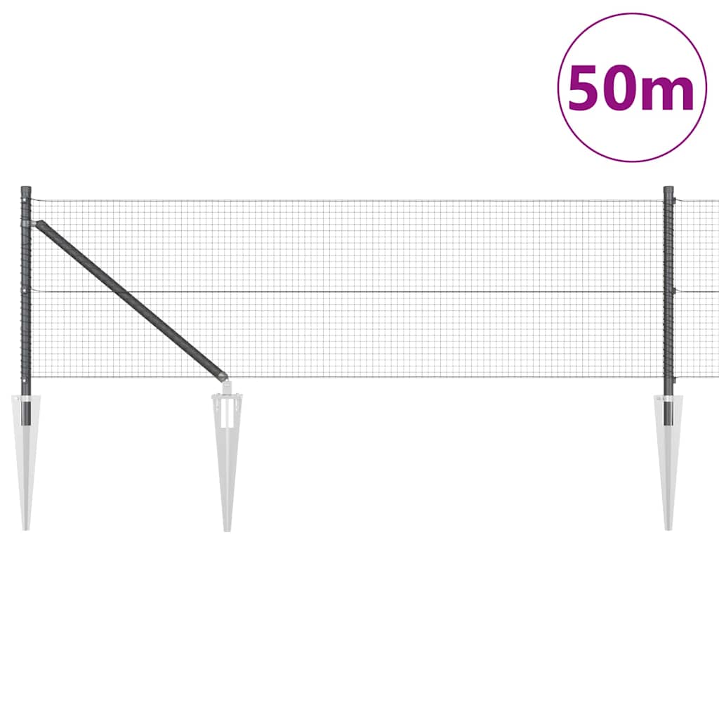 Vidaxl Zaunpfahl grau 50 x 0,4 m (19 x 19 mm Maschenweite)