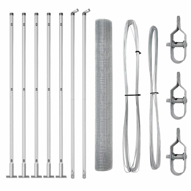 Vidaxl Zaunpfahl Silber 10 x 1,2 m (25 x 25 mm Maschenweite) Stahl