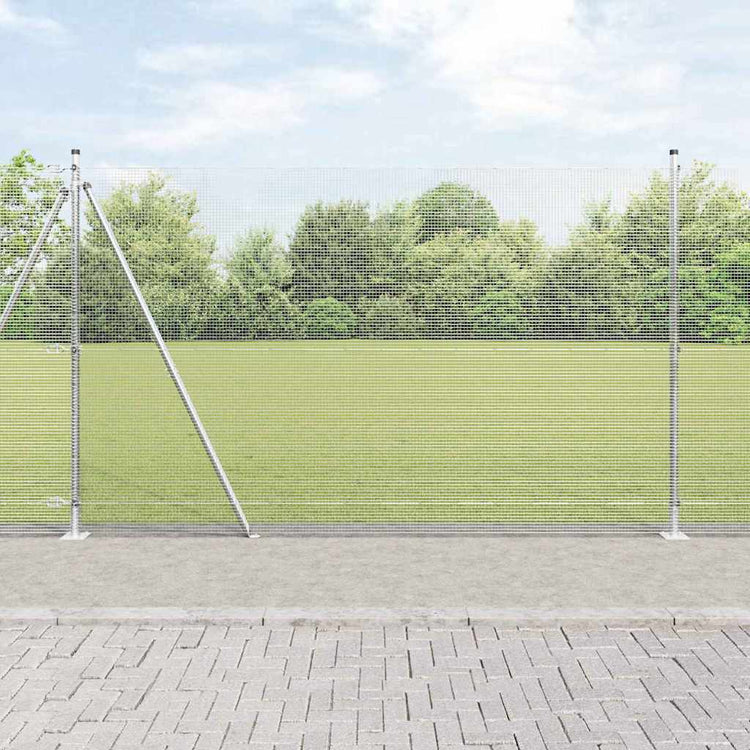 Vidaxl Zaunpfahl Silber 10 x 1,4 m (12 x 12 mm Maschenweite) Stahl