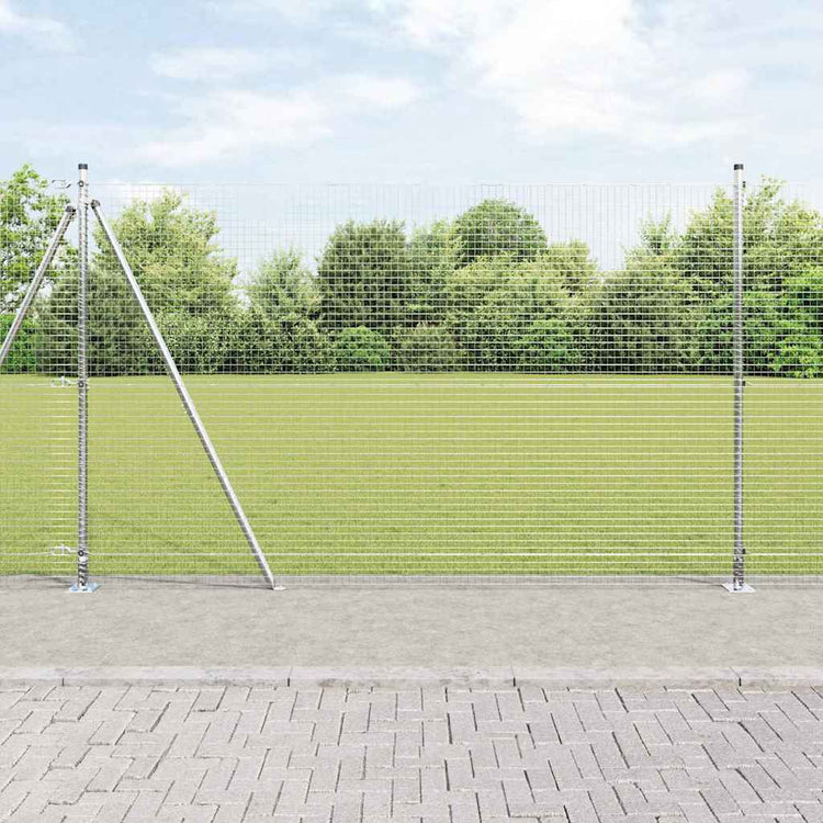 Vidaxl Zaunpfahl Silber 10 x 1,4 m (25 x 25 mm Maschenweite) Stahl
