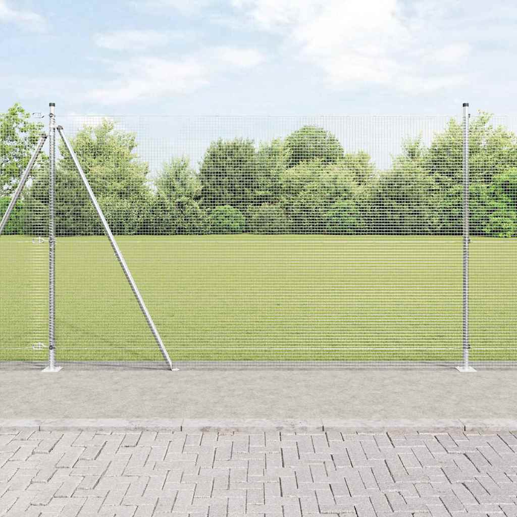 Vidaxl Zaunpfahl Silber 10 x 1,5 m (16 x 16 mm Maschenweite) Stahl