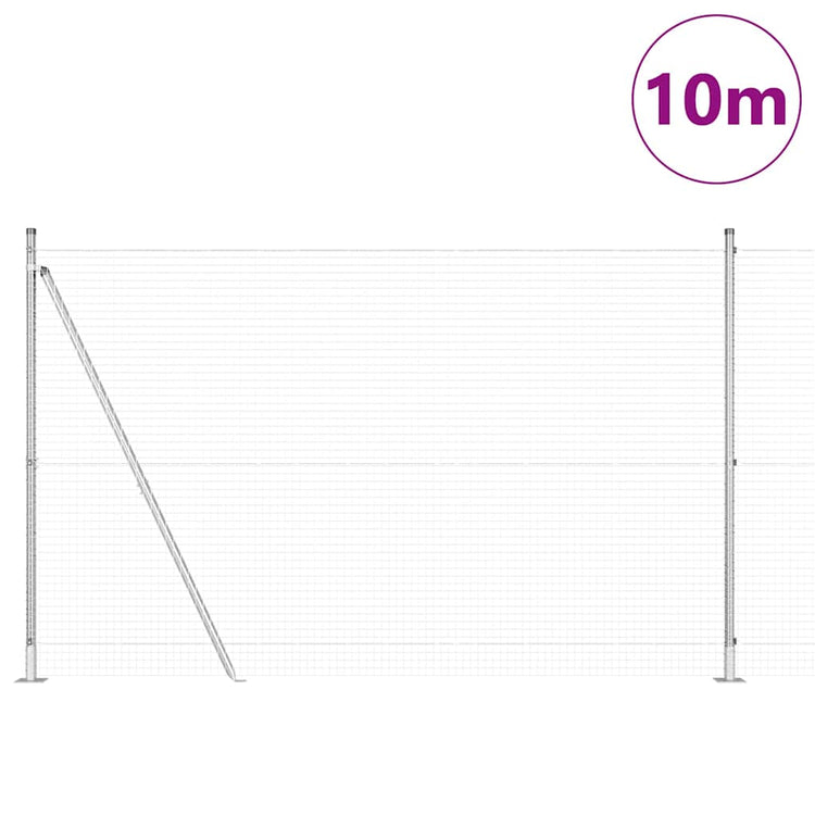 Vidaxl Zaunpfahl Silber 10 x 1,5 m (25 x 25 mm Maschenweite) Stahl
