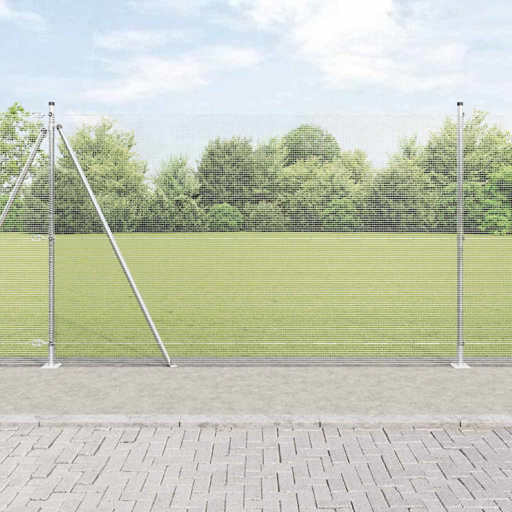 Vidaxl Zaunpfahl Silber 10 x 1,6 m (12 x 12 mm Maschenweite) Stahl
