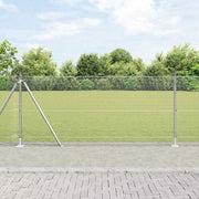 Vidaxl Zaunpfahl Silber 25 x 0,8 m (16 x 16 mm Zaunnetz) Stahl - afbeelding 1