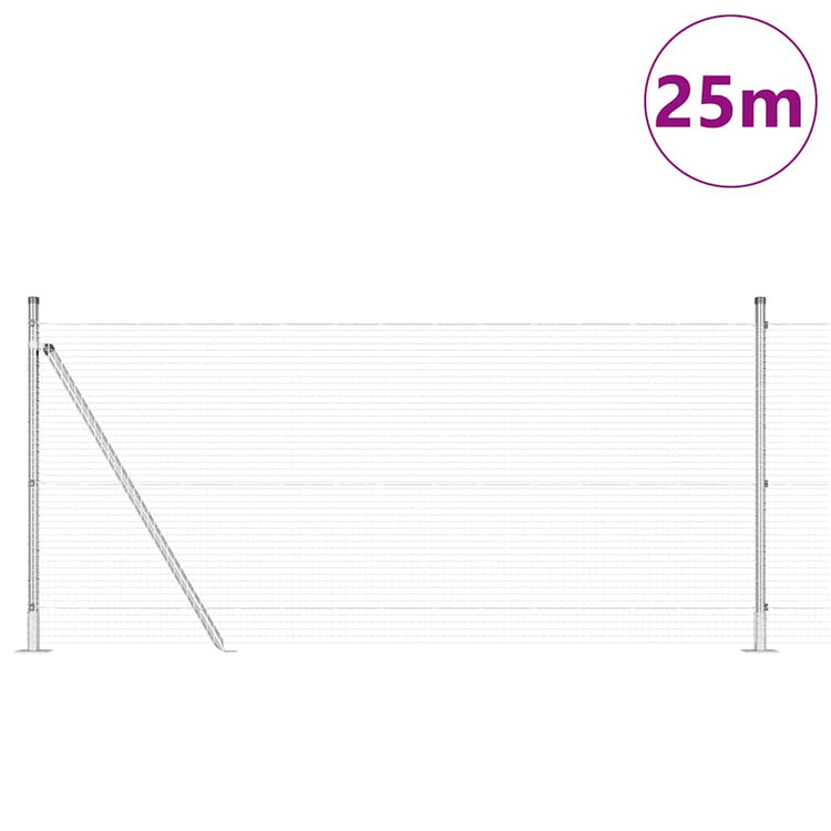 Vidaxl Zaunpfahl Silber 25 x 0,8 m (19 x 19 mm Maschenweite) Stahl