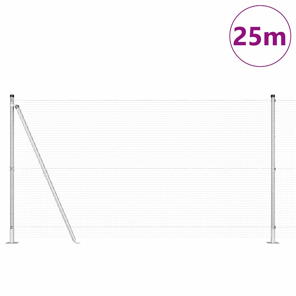 Vidaxl Zaunpfahl Silber 25 x 1,2 m (19 x 19 mm Maschenweite) Stahl