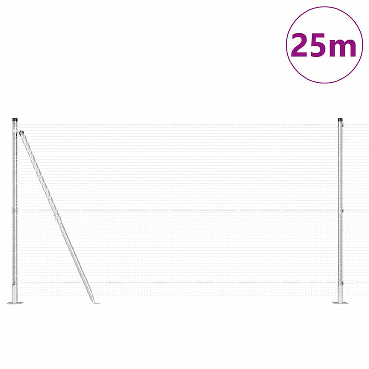 Vidaxl Zaunpfahl Silber 25 x 1,2 m (19 x 19 mm Maschenweite) Stahl