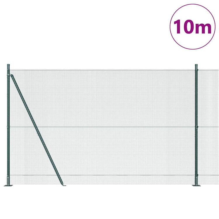 Vidaxl Zaunpfahl grün 10 x 1,5 m (12 x 12 mm Maschenweite) Stahl