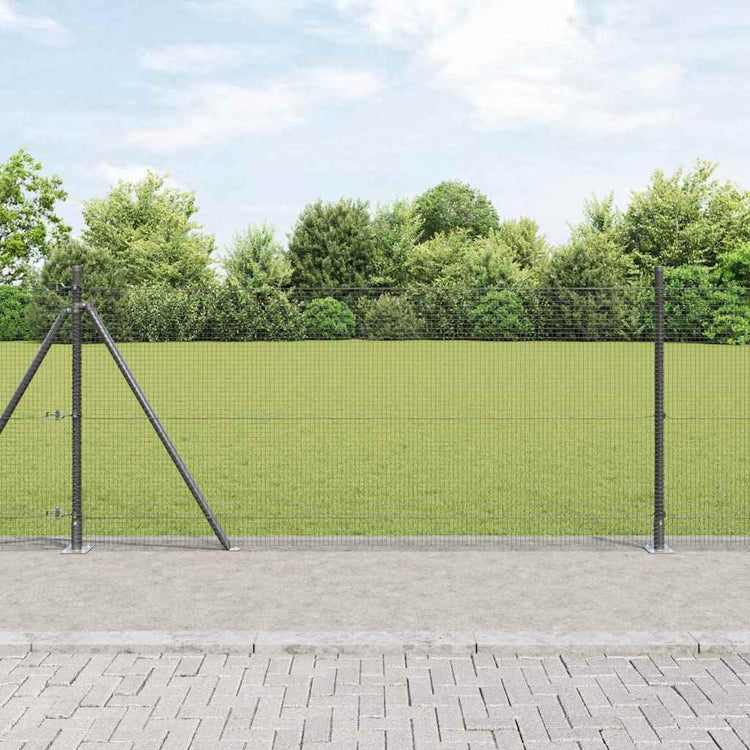 Vidaxl Zaunpfosten grau 10 x 1 m (16 x 16 mm Maschenweite) Stahl