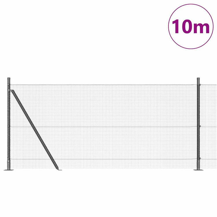 Vidaxl Zaunpfosten grau 10 x 1 m (16 x 16 mm Maschenweite) Stahl