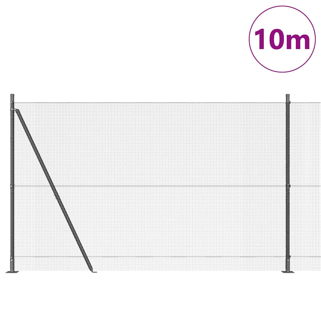 Vidaxl Zaunpfahl grau 10 x 1,6 m (12 x 12 mm Maschenweite)