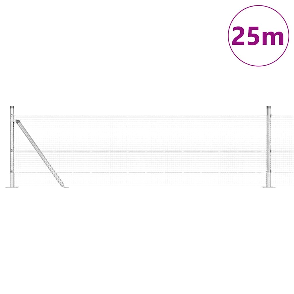 Vidaxl Zaunpfosten grau 25 x 0,5 m (16 x 16 mm Maschenweite) Stahl