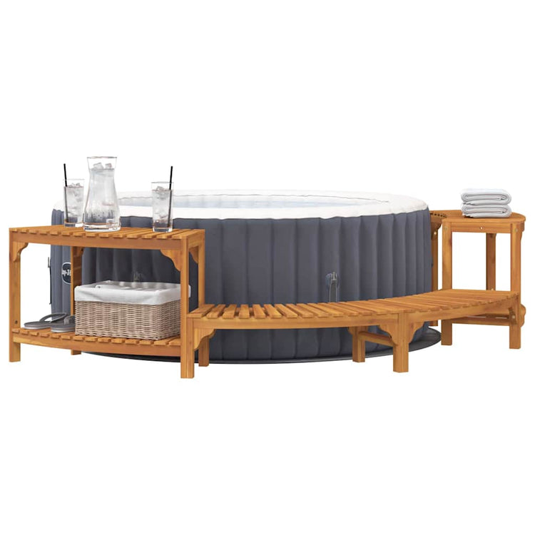 Vidaxx Whirlpool-Umgebung halbrund braun 252 x 112 x 55,5 cm
