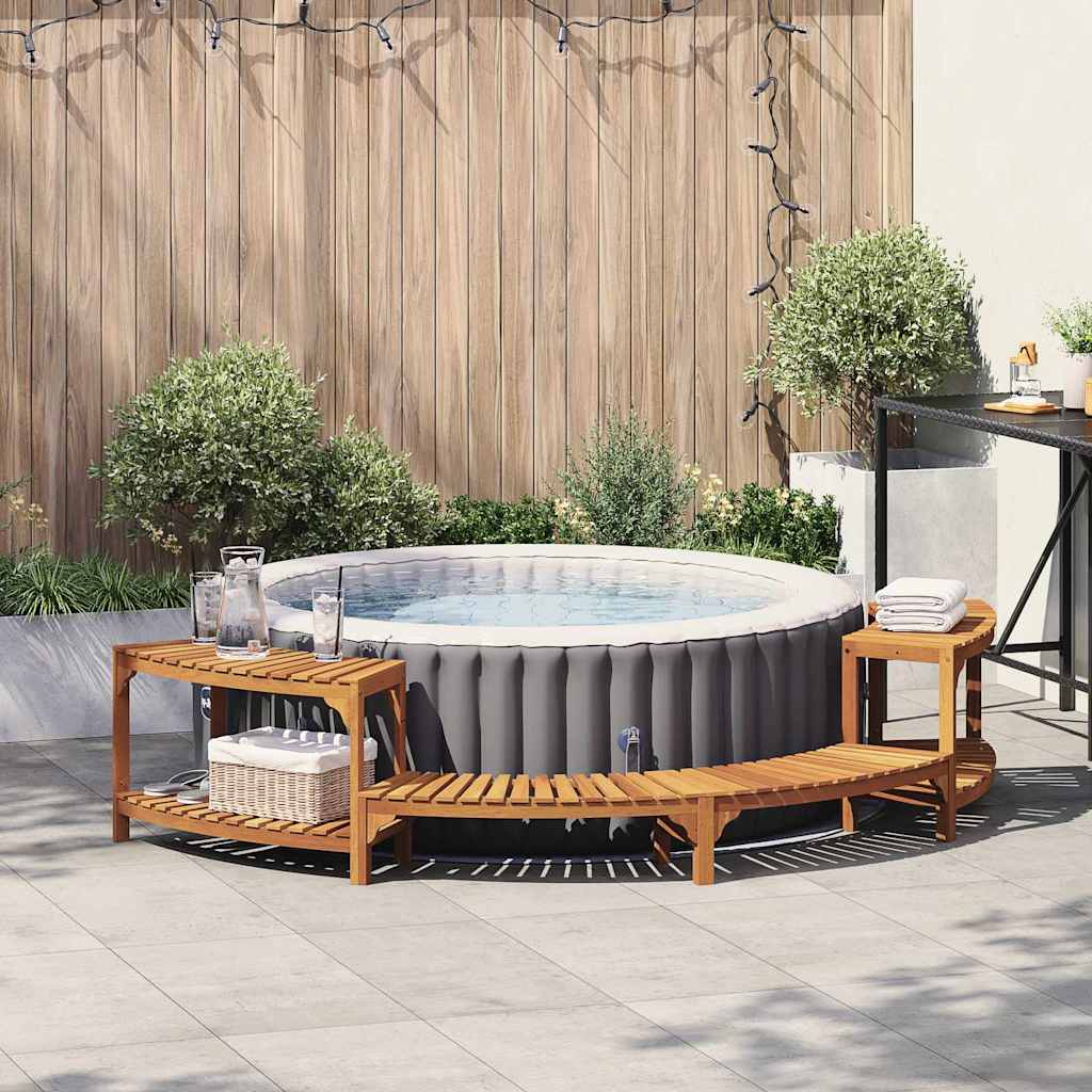 Vidaxx Whirlpool-Umgebung halbrund braun 272 x 120 x 55,5 cm