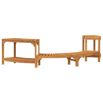Vidaxx Whirlpool-Umgebung halbrund braun 272 x 120 x 55,5 cm