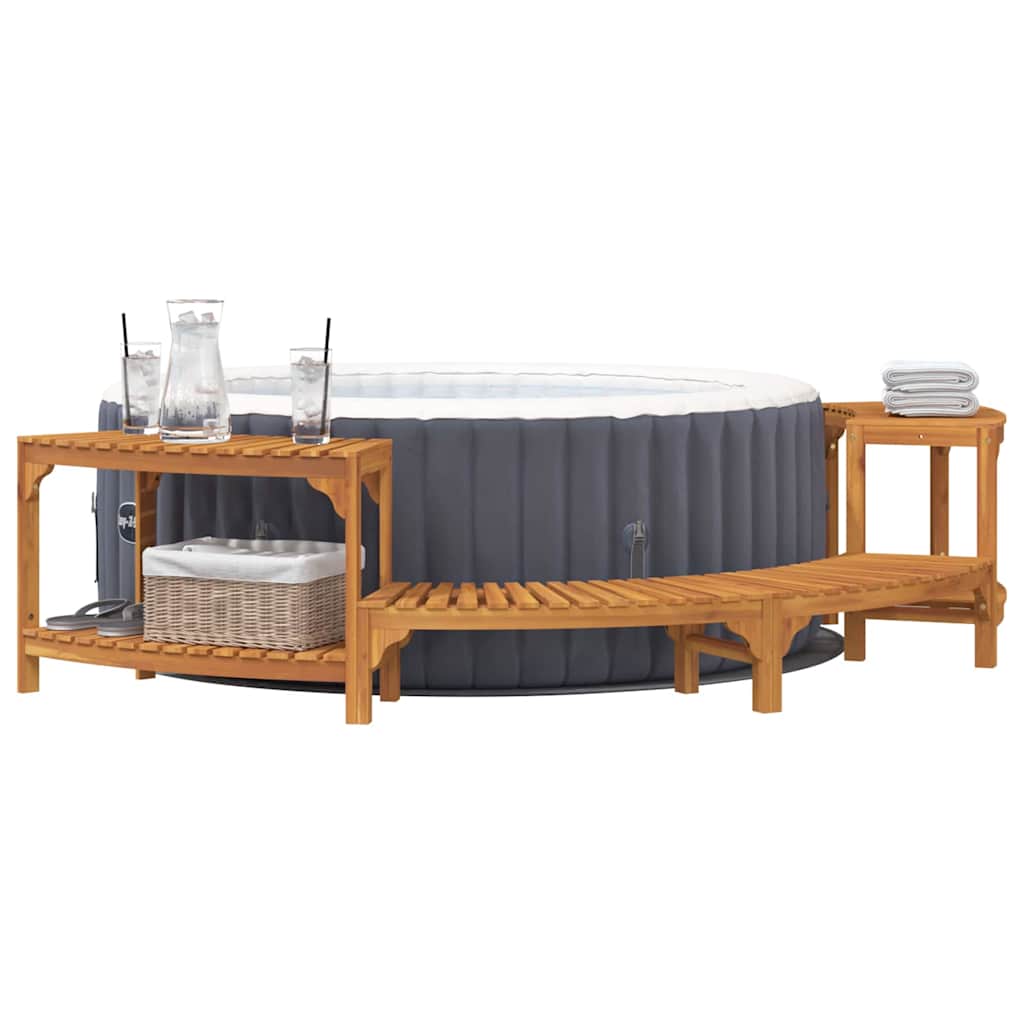 Vidaxx Whirlpool-Umgebung halbrund braun 272 x 120 x 55,5 cm