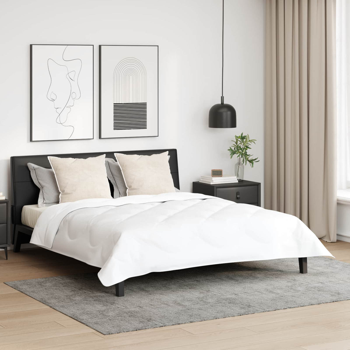 Vidaxxl pillow with cushion 2 pcs white 80 x 80 cm cotton