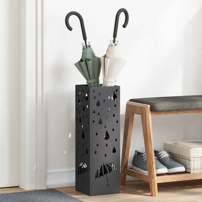 Vidaxx Schirmständer mit Stauraum schwarz 15,5 x 15,5 x 49 cm Metall