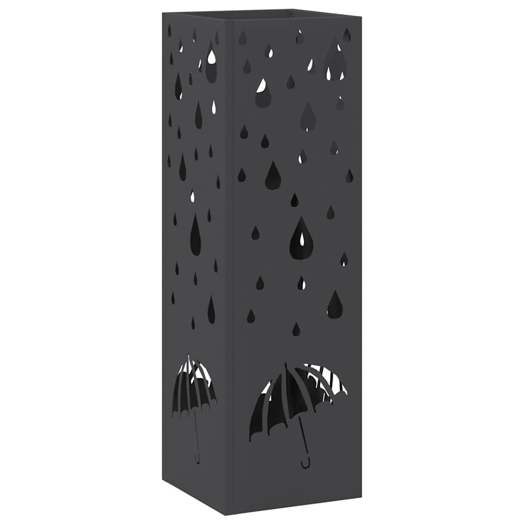 Vidaxx Schirmständer mit Stauraum schwarz 15,5 x 15,5 x 49 cm Metall