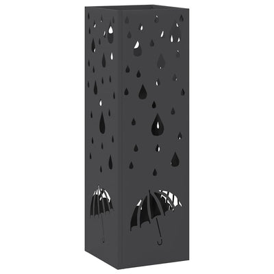 Vidaxx Schirmständer mit Stauraum schwarz 15,5 x 15,5 x 49 cm Metall