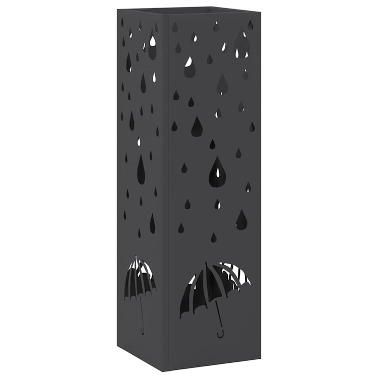 Vidaxx Schirmständer mit Stauraum schwarz 15,5 x 15,5 x 49 cm Metall