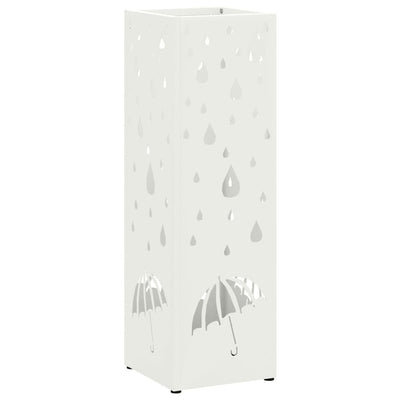 VidaXL Schirmständer mit Aufbewahrung weiß 15,5 x 15,5 x 49 cm Metall