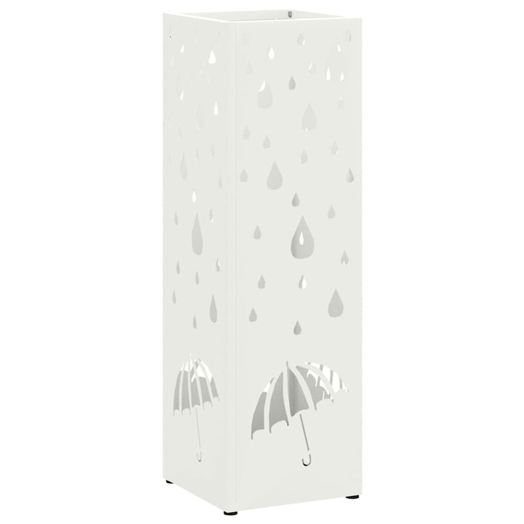 VidaXL Schirmständer mit Aufbewahrung weiß 15,5 x 15,5 x 49 cm Metall