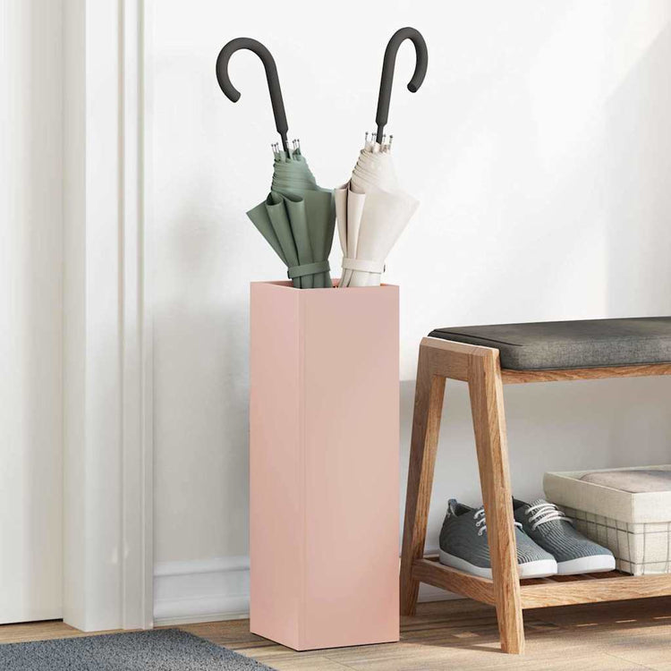 Vidaxl Schirmständer mit Aufbewahrung rosa 15,5 x 15,5 x 49 cm Metall