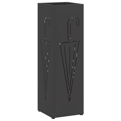 Vidaxx Schirmständer mit Stauraum schwarz 15,5 x 15,5 x 49 cm Metall