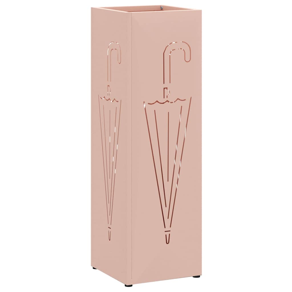 Vidaxl Schirmständer mit Aufbewahrung rosa 15,5 x 15,5 x 49 cm Metall
