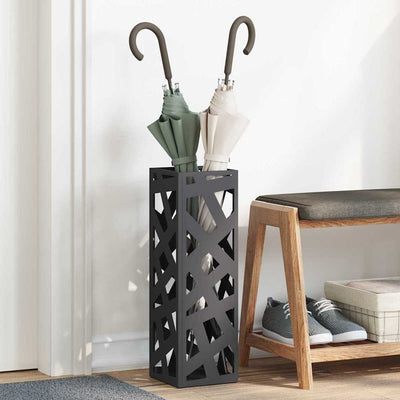 Vidaxx Schirmständer mit Stauraum schwarz 15,5 x 15,5 x 49 cm Metall
