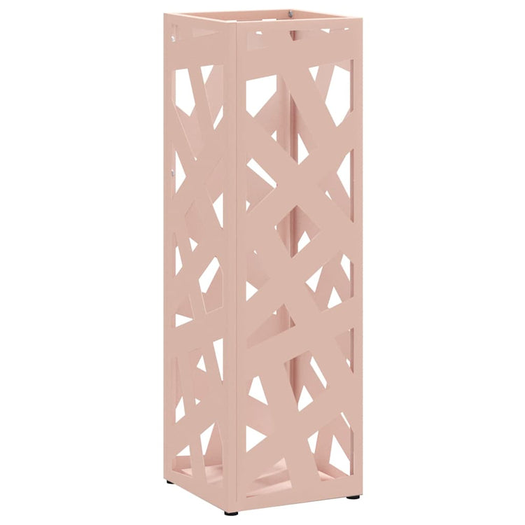 Vidaxl Schirmständer mit Aufbewahrung rosa 15,5 x 15,5 x 49 cm Metall