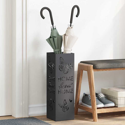 Vidaxx Schirmständer mit Stauraum schwarz 15,5 x 15,5 x 49 cm Metall