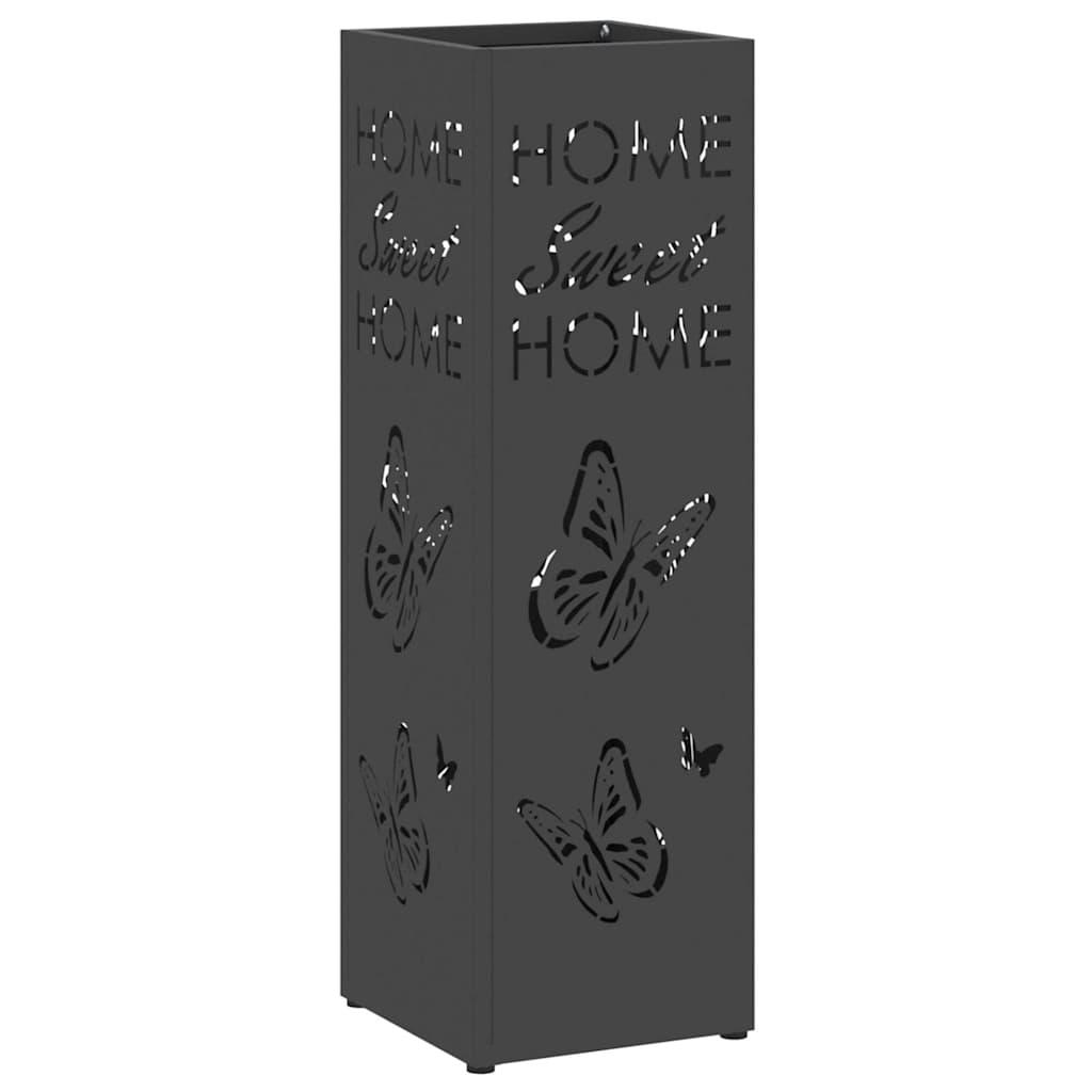Vidaxx Schirmständer mit Stauraum schwarz 15,5 x 15,5 x 49 cm Metall