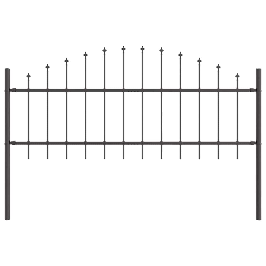 Vidaxx Gartenzaun grau 170 x 140 cm pulverbeschichteter Stahl