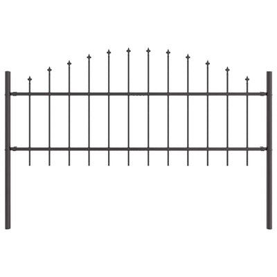 Vidaxx Gartenzaun grau 170 x 140 cm pulverbeschichteter Stahl