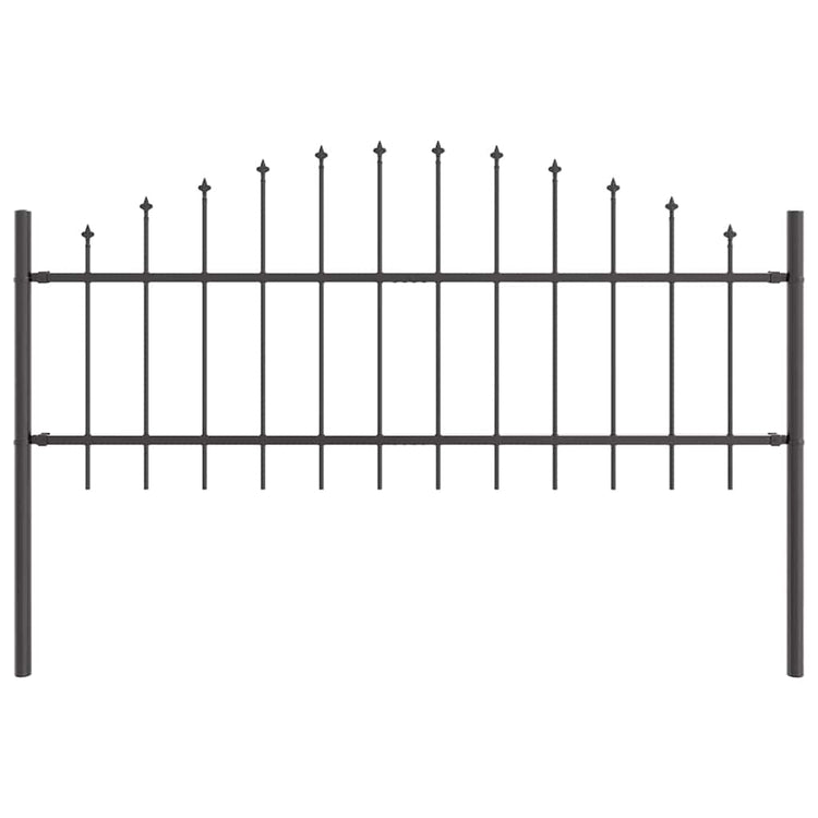 Vidaxx Gartenzaun grau 170 x 140 cm pulverbeschichteter Stahl