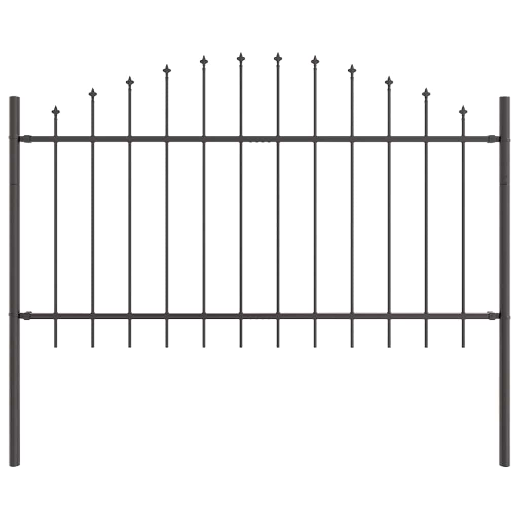 Vidaxx Gartenzaun grau 170 x 140 cm pulverbeschichteter Stahl