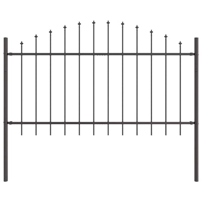 Vidaxx Gartenzaun grau 170 x 140 cm pulverbeschichteter Stahl