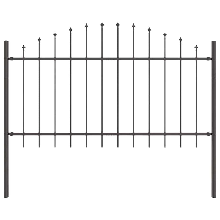 Vidaxx Gartenzaun grau 170 x 140 cm pulverbeschichteter Stahl