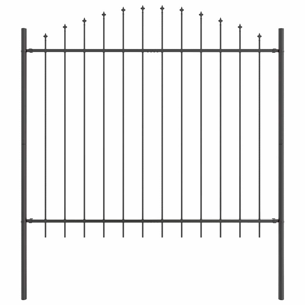 Vidaxx Gartenzaun grau 170 x 190 cm pulverbeschichteter Stahl