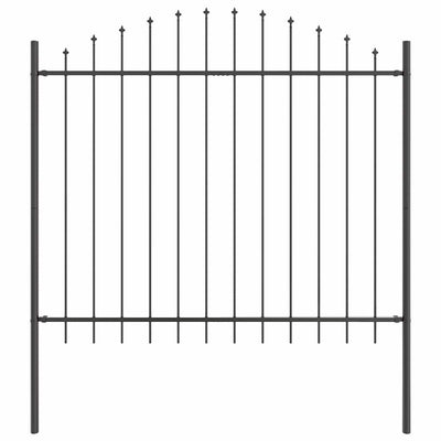 Vidaxx Gartenzaun grau 170 x 190 cm pulverbeschichteter Stahl