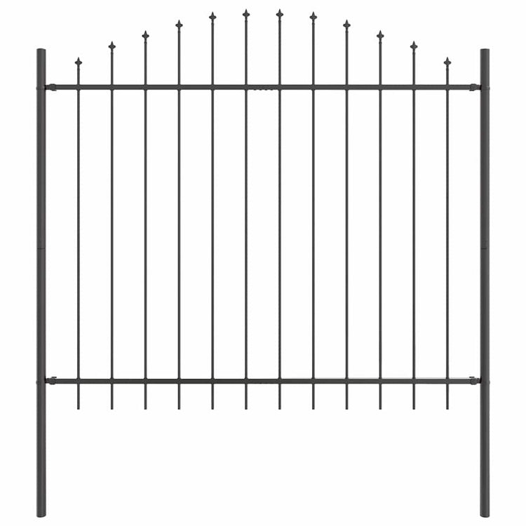 Vidaxx Gartenzaun grau 170 x 190 cm pulverbeschichteter Stahl